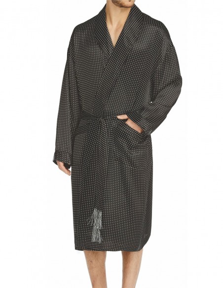Robe de Chambre en Soie Majestic Sterling Polkadot