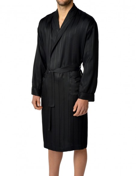 Robe de Chambre en Soie Majestic Sterling Herringbone