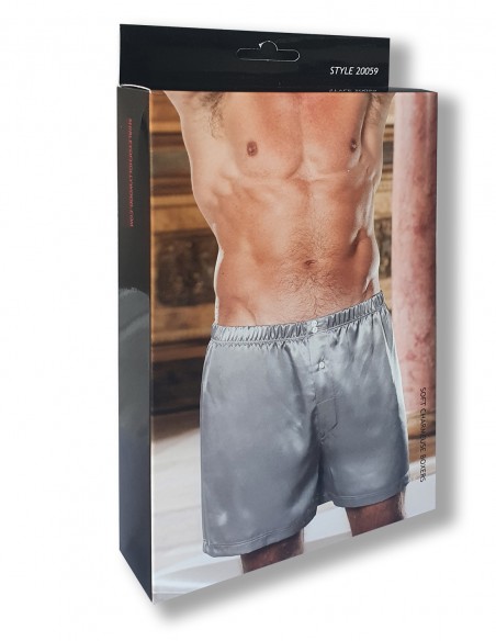 Caleçon Boxer Satin Gyz Gris Argent