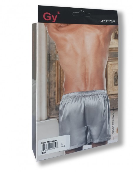 Caleçon Boxer Satin Gyz Gris Argent