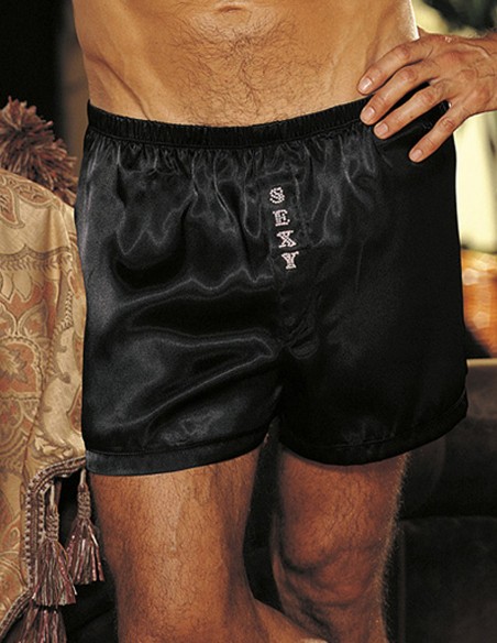 Boxershort Satin avec Strass Sexy Gyz
