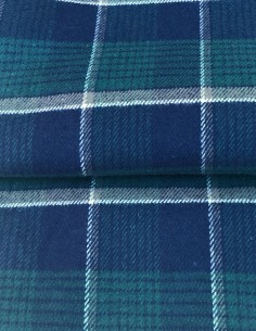 Robe de Chambre en Flanelle Classique à Carreaux Tartan Anglais Vert 2