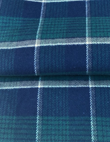 Robe de Chambre en Flanelle Classique à Carreaux Tartan Anglais Vert