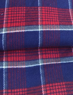 Robe de Chambre en Flanelle Classique à Carreaux Tartan Anglais Rouge 2