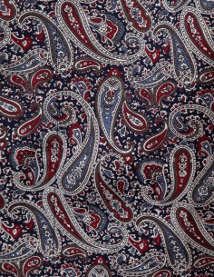 Robe de Chambre en Coton Fin Motif Paisley Rouge 2