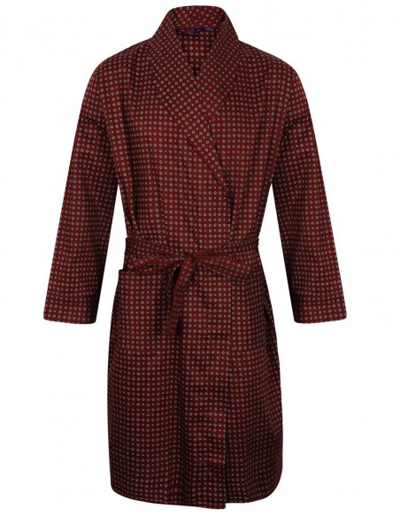 Robe de Chambre en Popeline de Coton Diamond Rouge