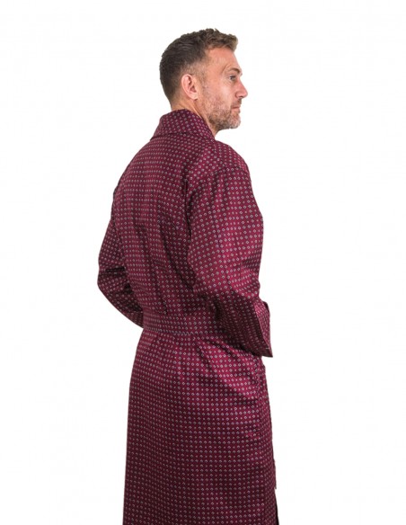 Robe de Chambre en Popeline de Coton Diamond Rouge